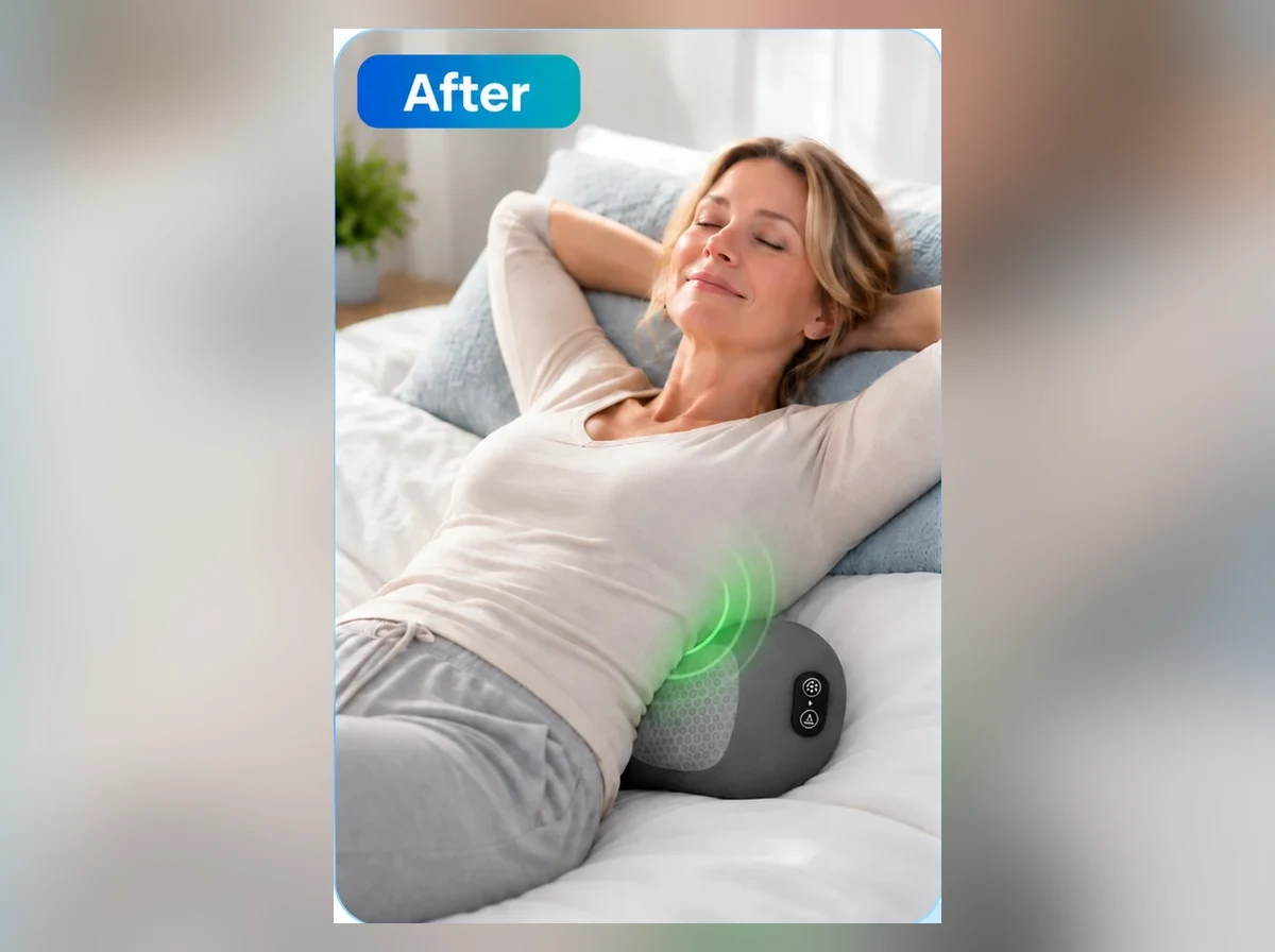Kizu™ Spine Adjust Ergonomic 3-Mode Lumbar Stretching & Thermal Massager Pillow Everyday Experience